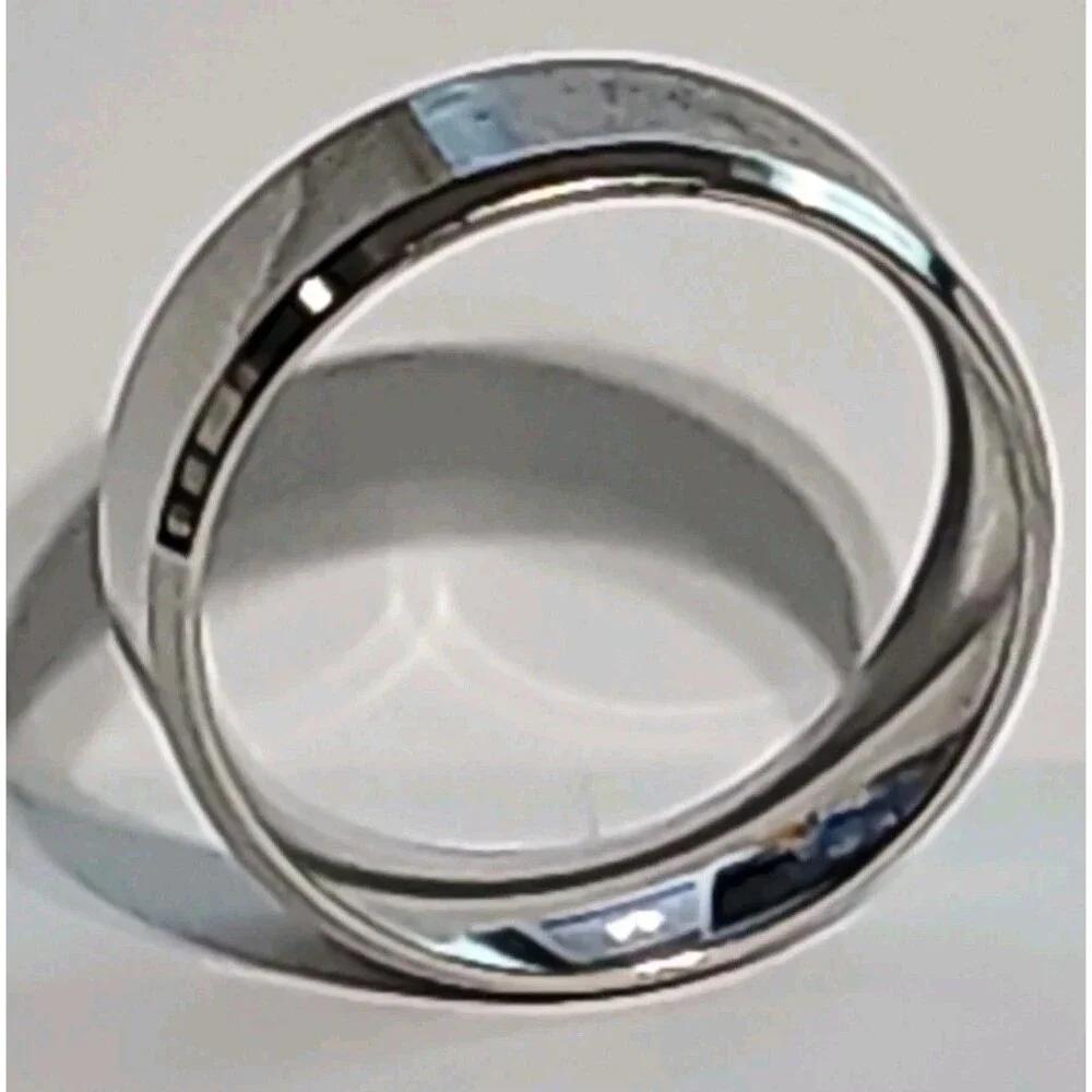 Fashion Solid Color Stainless Stee Band Rings size. 10 Men's Color silver (US)